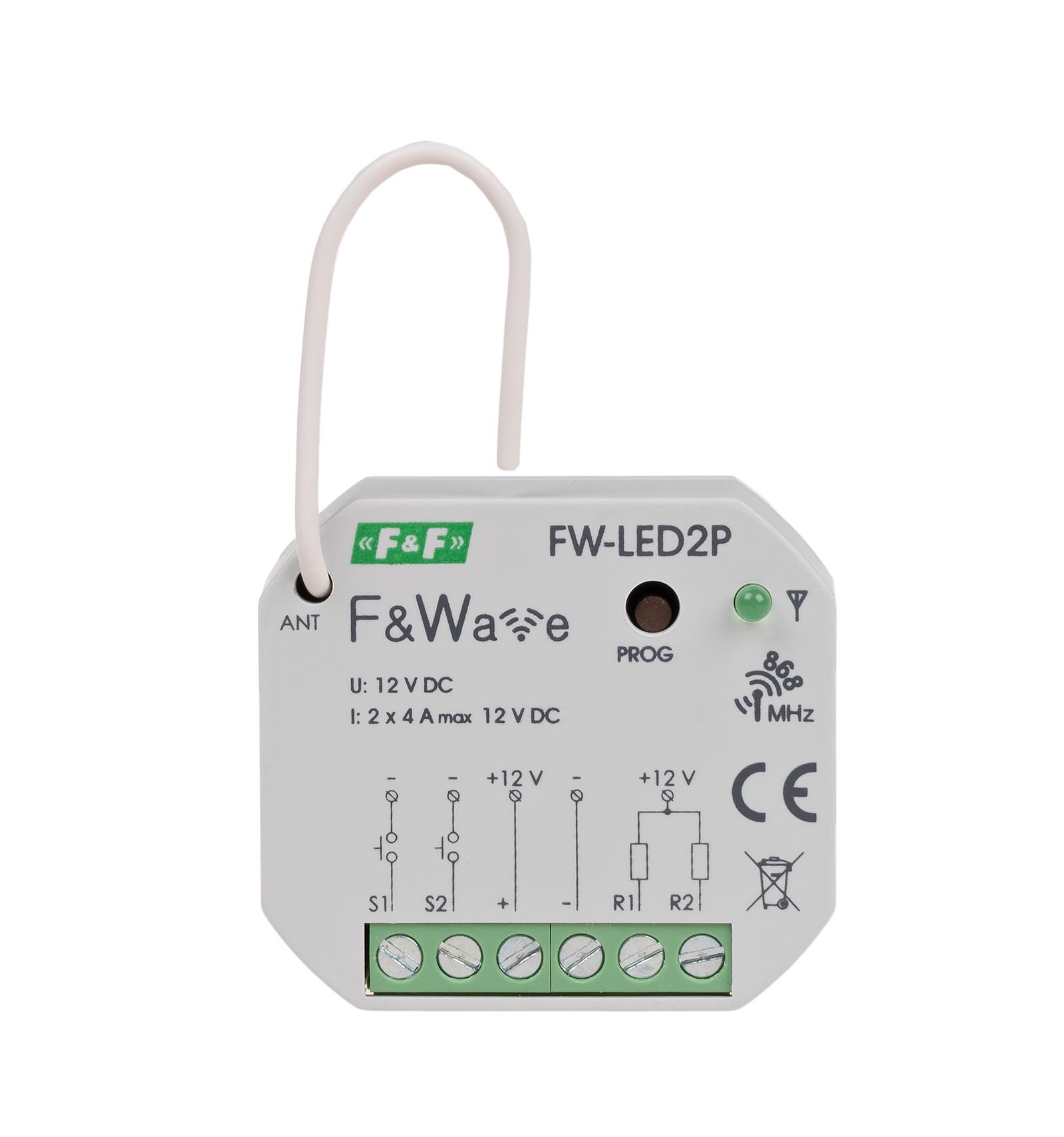 Product: FW-LED2P RADIOWY DWUKANAŁOWY STEROWNIK LED 12V - PDT 10÷16V DC